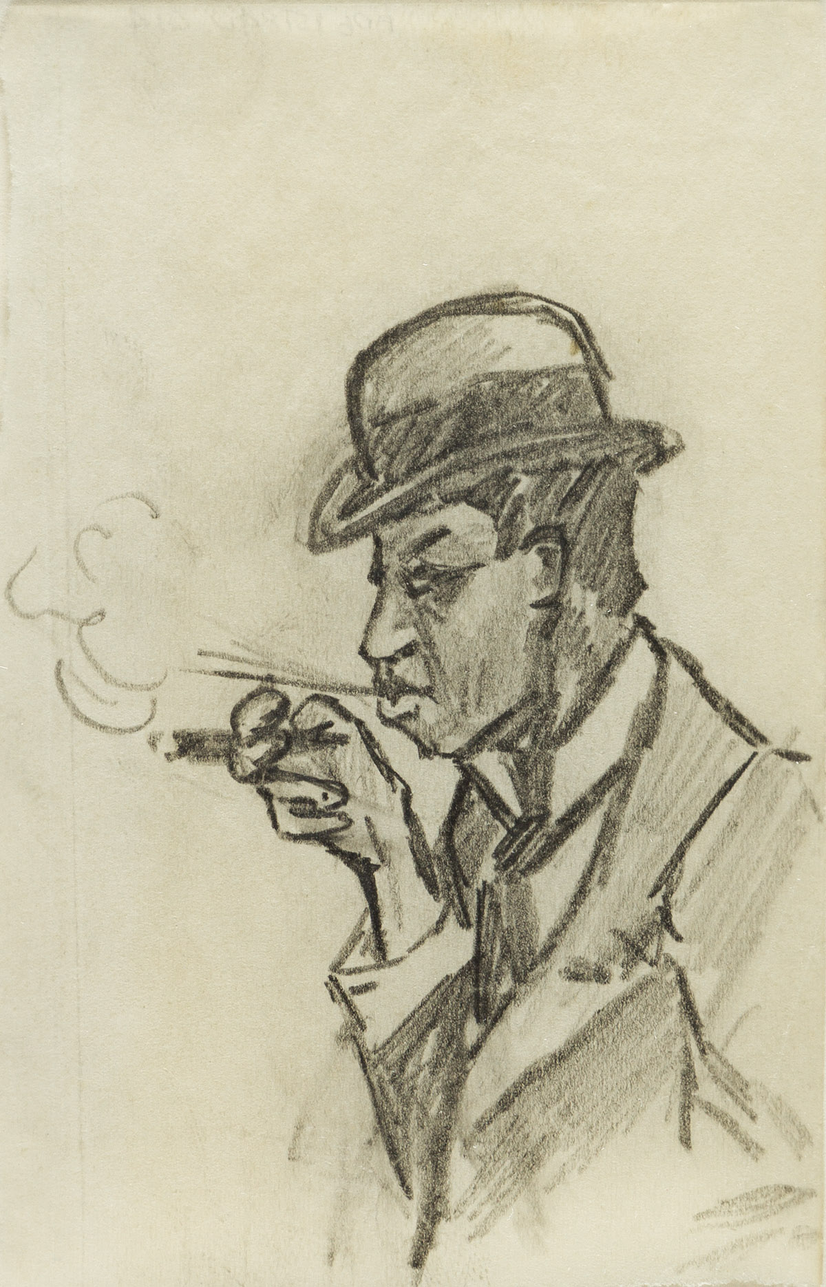 EDWARD HOPPER Man Smoking a Cigar.